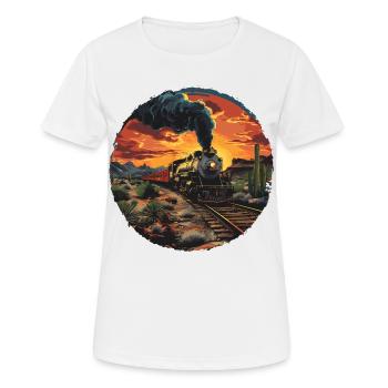 Railway Portrait - Women's Breathable T-Shirt - white - Front - AI Model Female 172 dark (172cm)