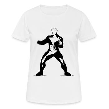 Kickboxen - Frauen T-Shirt atmungsaktiv - Weiß - Vorne - AI Model Female 172 dark (172cm)