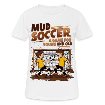 Mud football - Women's Breathable T-Shirt - white - Front - AI Model Female 172 dark (172cm)