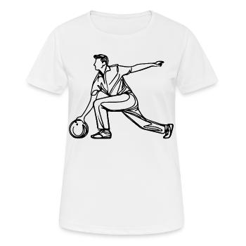 Bowler - Frauen T-Shirt atmungsaktiv - Weiß - Vorne - AI Model Female 172 dark (172cm)