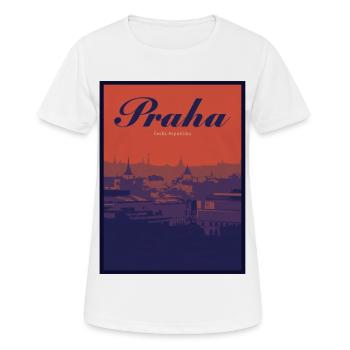 Praha Farbverlauf Stadtlandschaft - Frauen T-Shirt atmungsaktiv - Weiß - Vorne - AI Model Female 172 dark (172cm)