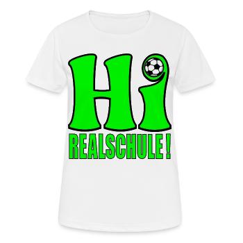 SCHULE REALSCHULE FUßBALL - Frauen T-Shirt atmungsaktiv - Weiß - Vorne - AI Model Female 172 dark (172cm)