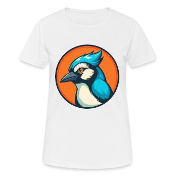 Jay Bird Niedliches Kawaii Cartoon Tier Haustier Logo - Frauen T-Shirt atmungsaktiv - Weiß - Vorne - AI Model Female 172 dark (172cm)