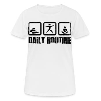 Routine quotidienne de Yogi - T-shirt respirant Femme - blanc - Devant - AI Model Female 172 dark (172cm)