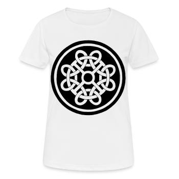Keltische Blume und schwarzer Talisman - Frauen T-Shirt atmungsaktiv - Weiß - Vorne - AI Model Female 172 dark (172cm)