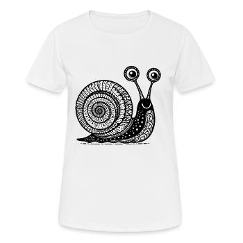 Snail's Pace: Langsame und stetige Zen-Kunst - Frauen T-Shirt atmungsaktiv - Weiß - Vorne - AI Model Female 172 dark (172cm)
