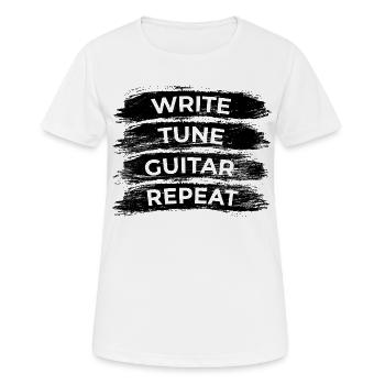 Schreiben Musizieren Gitarre - Frauen T-Shirt atmungsaktiv - Weiß - Vorne - AI Model Female 172 dark (172cm)