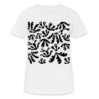 Abstrakte Koralle L Schwarz L Subtile Grunge-Textur - Frauen T-Shirt atmungsaktiv - Weiß - Vorne - AI Model Female 172 dark (172cm)