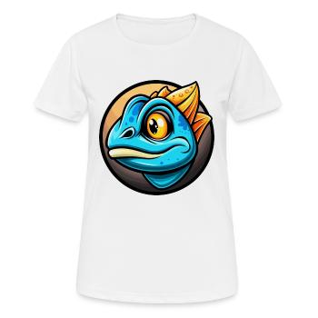 Chamäleon Bunte Kawaii Cartoon Figur Tier - Frauen T-Shirt atmungsaktiv - Weiß - Vorne - AI Model Female 172 dark (172cm)