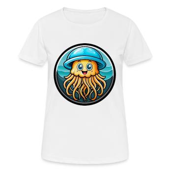 Qualle Bunte Kawaii Cartoon Figur Tier - Frauen T-Shirt atmungsaktiv - Weiß - Vorne - AI Model Female 172 dark (172cm)