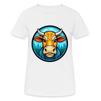 Kuh Bunt Kawaii Cartoon Figur Clipart Haustier - Frauen T-Shirt atmungsaktiv - Weiß - Vorne - AI Model Female 172 dark (172cm)