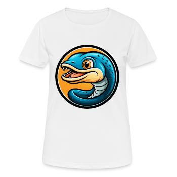 Anguille Coloré Kawaii Dessin Animé Personnage Clipart Animal de compagnie - T-shirt respirant Femme - blanc - Devant - AI Model Female 172 dark (172cm)