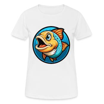 Fisch Bunt Kawaii Cartoon Figur Clipart Haustier - Frauen T-Shirt atmungsaktiv - Weiß - Vorne - AI Model Female 172 dark (172cm)