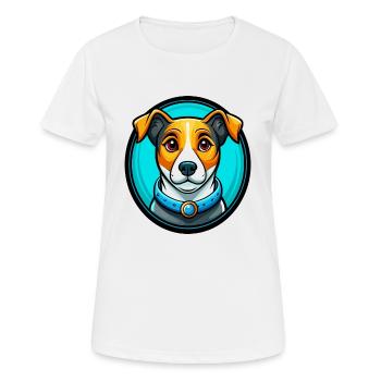 Jack Russell Terrier Hund Bunte Kawaii Karikatur - Frauen T-Shirt atmungsaktiv - Weiß - Vorne - AI Model Female 172 dark (172cm)