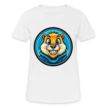 Gopher Colorful Kawaii Cartoon Character Clipart - Women's Breathable T-Shirt - white - Front - AI Model Female 172 dark (172cm)