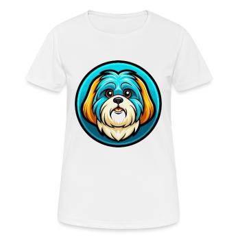 Shih Tzu Hund Bunte Kawaii Cartoon Figur Haustier - Frauen T-Shirt atmungsaktiv - Weiß - Vorne - AI Model Female 172 dark (172cm)