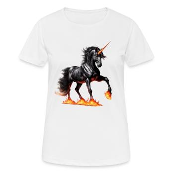La puissante licorne noire - T-shirt respirant Femme - blanc - Devant - AI Model Female 172 dark (172cm)