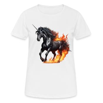 La puissante licorne noire - T-shirt respirant Femme - blanc - Devant - AI Model Female 172 dark (172cm)