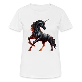 La puissante licorne noire - T-shirt respirant Femme - blanc - Devant - AI Model Female 172 dark (172cm)