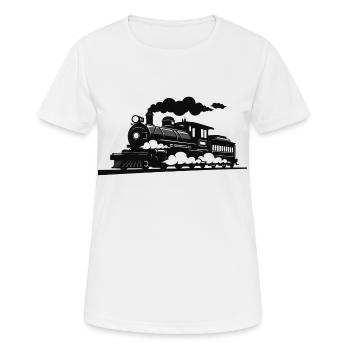 Steam locomotive - Women's Breathable T-Shirt - white - Front - AI Model Female 172 dark (172cm)