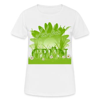 ich bin grün - Blumen Wiese - Frauen T-Shirt atmungsaktiv - Weiß - Vorne - AI Model Female 172 dark (172cm)
