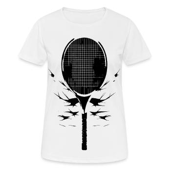 Tennisschläger Zeichnung - Frauen T-Shirt atmungsaktiv - Weiß - Vorne - AI Model Female 172 dark (172cm)