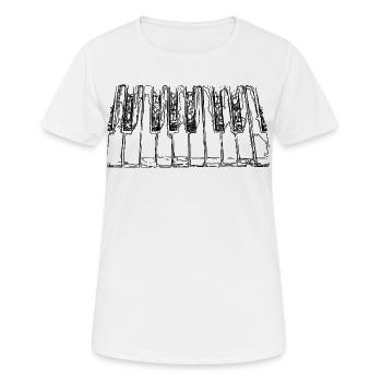 Clavier de piano - T-shirt respirant Femme - blanc - Devant - AI Model Female 172 dark (172cm)