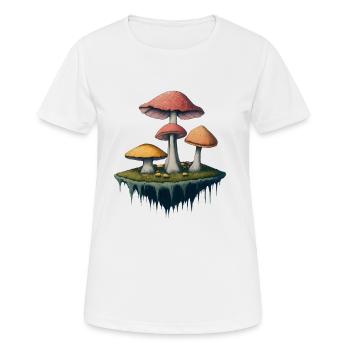VERZAUBERTE PILZINSEL - Frauen T-Shirt atmungsaktiv - Weiß - Vorne - AI Model Female 172 dark (172cm)
