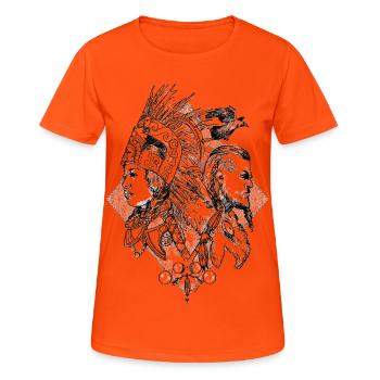 Guerriers du Temps - T-shirt respirant Femme - orange néon - Devant - AI Model Female 172 dark (172cm)