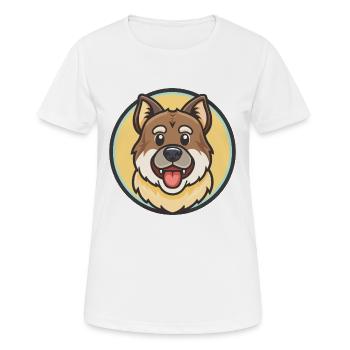 Race de chien berger du Caucase dessin animé kawaii - T-shirt respirant Femme - blanc - Devant - AI Model Female 172 dark (172cm)