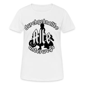durchgeknallte Alte unterwegs - Frauen T-Shirt atmungsaktiv - Weiß - Vorne - AI Model Female 172 dark (172cm)