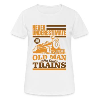 Eisenbahner Opa - Frauen T-Shirt atmungsaktiv - Weiß - Vorne - AI Model Female 172 dark (172cm)