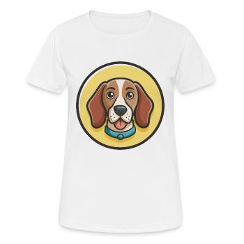 Norman Hound Chien Race Dessin animé Kawaii Clipart Animal de compagnie - T-shirt respirant Femme - blanc - Devant - AI Model Female 172 dark (172cm)