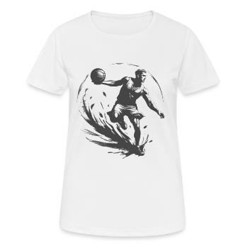 Basketballspieler - Frauen T-Shirt atmungsaktiv - Weiß - Vorne - AI Model Female 172 dark (172cm)