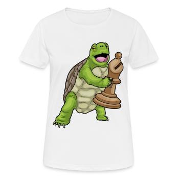 Turtle Chess Piece Bishop Chess - Women's Breathable T-Shirt - white - Front - AI Model Female 172 dark (172cm)