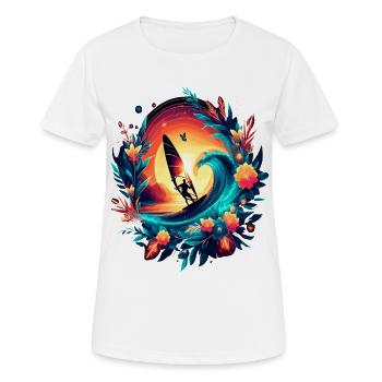 Véliplanchiste Tropical Sunset tro - T-shirt respirant Femme - blanc - Devant - AI Model Female 172 dark (172cm)