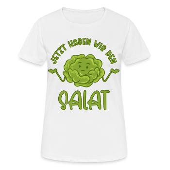 Jetzt haben wir den Salat - Frauen T-Shirt atmungsaktiv - Weiß - Vorne - AI Model Female 172 dark (172cm)