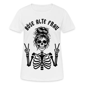 Böse alte Frau - Frauen T-Shirt atmungsaktiv - Weiß - Vorne - AI Model Female 172 dark (172cm)