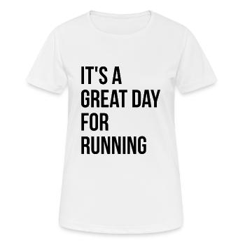 Running Running Running - Women's Breathable T-Shirt - white - Front - AI Model Female 172 dark (172cm)