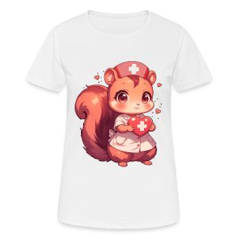 Pflegerin Eichhörnchen Krankenschwester Ärztin - Frauen T-Shirt atmungsaktiv - Weiß - Vorne - AI Model Female 172 dark (172cm)