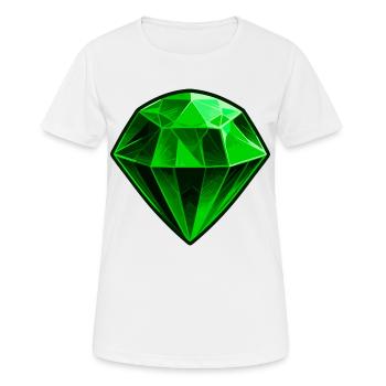 Précieuse pierre précieuse émeraude verte - T-shirt respirant Femme - blanc - Devant - AI Model Female 172 dark (172cm)
