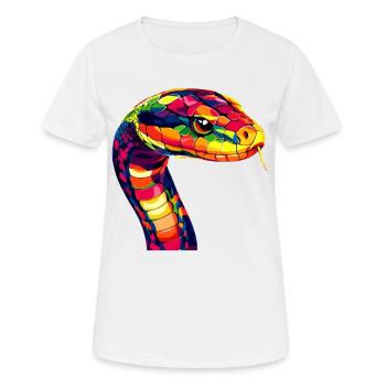 Serpent Python Cobra Mamba Serpent à sonnettes Serpent - T-shirt respirant Femme - blanc - Devant - AI Model Female 172 dark (172cm)