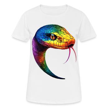 Serpent Python Cobra Mamba Serpent à sonnettes Serpent - T-shirt respirant Femme - blanc - Devant - AI Model Female 172 dark (172cm)