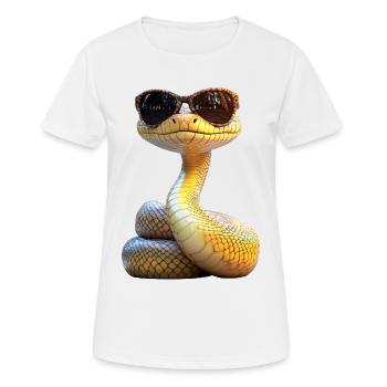 Serpent Python Cobra Mamba Serpent à sonnettes Serpent - T-shirt respirant Femme - blanc - Devant - AI Model Female 172 dark (172cm)