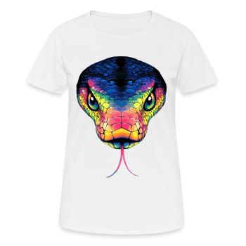 Serpent Python Cobra Mamba Serpent à sonnettes Serpent - T-shirt respirant Femme - blanc - Devant - AI Model Female 172 dark (172cm)