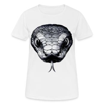 Serpent Python Cobra Mamba Serpent à sonnettes Serpent - T-shirt respirant Femme - blanc - Devant - AI Model Female 172 dark (172cm)