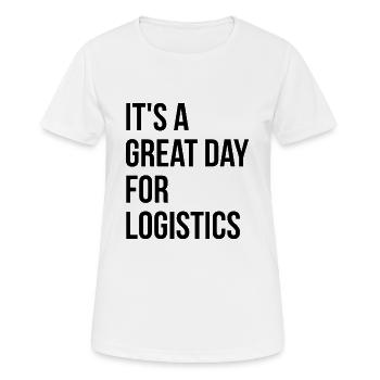 Logistik - Frauen T-Shirt atmungsaktiv - Weiß - Vorne - AI Model Female 172 dark (172cm)