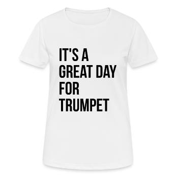 trompette - T-shirt respirant Femme - blanc - Devant - AI Model Female 172 dark (172cm)