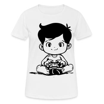 Gaming Kids Sketch - Women's Breathable T-Shirt - white - Front - AI Model Female 172 dark (172cm)