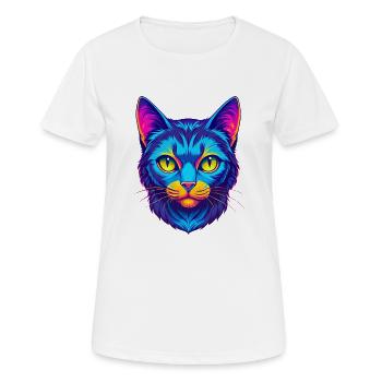 Hauskatze Rasse Karikatur Kawaii Tier Haustier - Frauen T-Shirt atmungsaktiv - Weiß - Vorne - AI Model Female 172 dark (172cm)